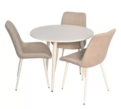 Set masă și scaune Evelin di Costacurta стол DT-404-5Wh + 3 стула YTC-055Wh Light grey
