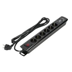 Prelungitor electric ORNO ORAE13163GSB3M 6 locuri 2300W +2 USB 3M NEGRU
