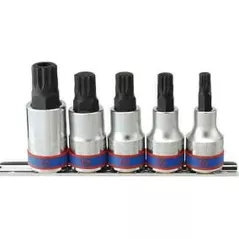 Набор головок, бит, насадок King Tony 4105PR набор насадок SPLINE M8-M16 дл.60мм 1/2", 5 пр.