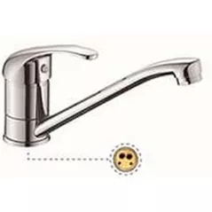 Смеситель кухонный Silvera Baterie pentru bucatarie cu pipa Clasic, lunga, crom, Silvera, Moderna