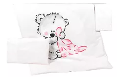 Lenjerie de pat pentru copii PernaMea Set lenjerie 3 piese Teddy Love Pink (PM.100468/9)