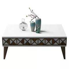 Măsuţă cafea Trendy Linie, alb 90x34x60cm