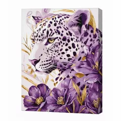 Tablou pe numere Ideyka KHO6728 30x40cm Eco, Pradatoare lila cu vopsele metalic extra