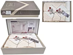 Textile de casă Promstore 57065.5 Lenjerie de pat 2pers NewHome Pike Cream cu broderie