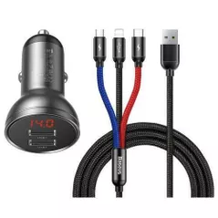 Зарядное устройство для автомобиля Baseus TZCCBX-0G Black Suit Grey