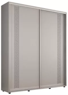 Dulap Mobildor-Lux Compact uși glisante PAL cu ornament grecesc (220x45x220H cm) Grey