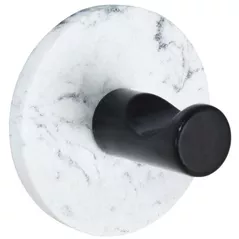 Cârlig baie Bisk 08224 rotund 5x5 cm, alb/negru