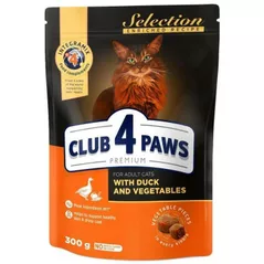 Hrană pentru animale de companie CLUB 4 PAWS 24230975 Hrană uscată Premium Selection, pentru pisici adulte, rață cu legume, 15x300 g