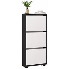 Полка для обуви Mobildor-Lux Leo Slim 100x16x125H cm Anthracite/White