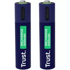 Acumulator Trust TR25585 USB-C Rechargeable Battery AAA 500 mAh, 2 Pack