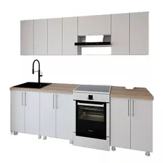 Mobilă pentru bucatarie Smartex (30019) K1 240cm Alb