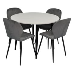 Комплект стол и стулья Evelin di Costacurta стол DT-402-3B + 4 стула YTC-064B Dark grey