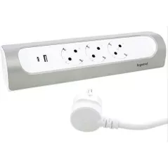 Фильтр электрический Legrand 694502 Bloc Mutifunctional 3x2P+T(1M-3x1 5/TipA+TipC) Alb-Aluminiu