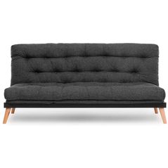 Canapea Trendy Saki Gri inchis, extensibila (3 locuri)