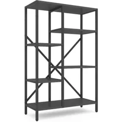 Cтеллаж складской Nex Home Raft metalic Loft Cascade 1090x700x300mm, 5 nivele, PAL, Antracite/Antracite