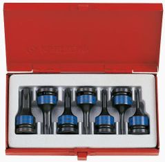 Set de tubulare, bite, duze King Tony 4417PP набор насадок ударных TORX Т25-Т60 1/2", 7 пр.