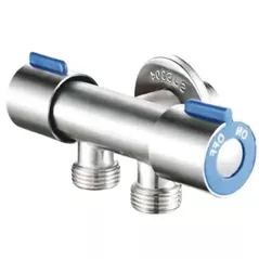 Запорная арматура Hydro S 0400349 sub lavoar, dublu 1/2"x1/2"x1/2" INOX, 122
