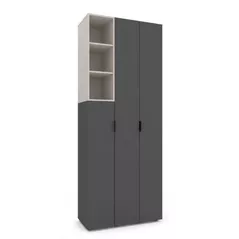 Dulap Nex Home A003L cu usi batante, 900x420x2300mm, Anthracite/Cashmere