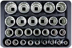 Набор головок, бит, насадок King Tony 9-4057MR набор 1/2" головок торцевых 12гр., от 8 до 36мм, 27 пр.