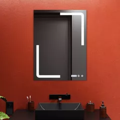 Зеркало для ванной Bayro Edge 600x800 LED touch подогрев, часы, термометр