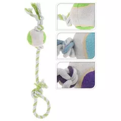 Игрушка для кошек и собак Promstore 44946 Игрушка для собак Dogs Канат с мячом 52x12cm, 3цвета