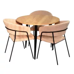 Set masă și scaune Evelin di Costacurta стол DT-404-2B + 3 стула YTC-097B Light beige