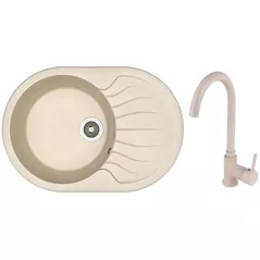 Мойка кухонная со смесителем Dr.Gans Berta 760 + SanDonna F 7073 bej