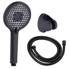 Набор для душа Hydro S Aquafix 18 cu 3 funcții + furtun inox 1.5m, negru (0103235)