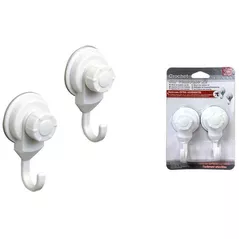 Вешалка для ванной Tendance 43683 Крючки на присоске 2шт, белые, пластик