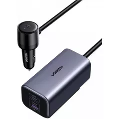 Зарядное устройство для автомобиля Ugreen 35571 2xType-C + 1xUSB-A Aluminum 150W, Grey