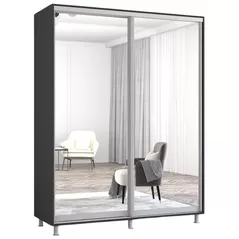 Dulap Mobildor-Lux Aron-S uși glisante din oglinzi (170x60x200H cm) Anthracite