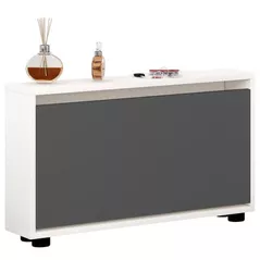 Raft pentru încălțăminte Mobildor-Lux Leo Slim 90x16x47H cm White/Anthracite