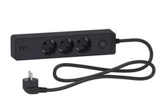 Фильтр электрический Schneider ST943U3B, 3 locuri + 2 USB + intr. 16A 3m