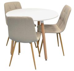 Set masă și scaune Evelin di Costacurta стол DT-404-1Wo + 3 стула YTC-080Wo Light beige