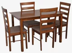 Комплект стол и стулья Evelin di Costacurta стол Gloria Burnish Oak + 4 стула Gloria Burnish Oak/Ekea12 Dark Brown