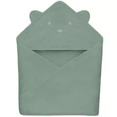 Accesoriu pentru baie Lionelo Prosop copii din muselina 80x80cm Green Forest