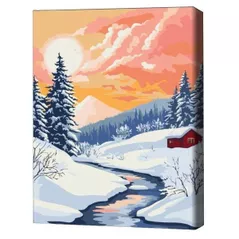 Картина по номерам BrushMe BS54524FC 40x50сm (fără cutie) Armonie de iarnă