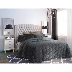 Textile de casă Askona Pătură decorativă + 2 perne Leao Dark Grey