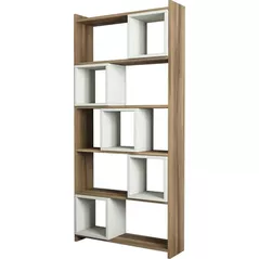 Raft de birou Trendy Cutie, Nuc, Crema 80x170x22cm, raft de carti