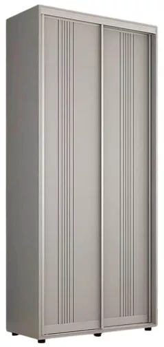 Dulap Mobildor-Lux Compact uși glisante PAL cu ornament linii (130x45x230H cm) Grey