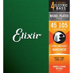 Coarda pentru instrument muzical Elixir Nanoweb BASS Nickel 4-String Medium XL 14087