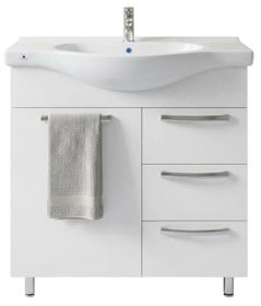 Dulap pentru lavoar Mashtab 11338 Agat cu 3 sertare 75cm Alb