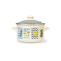 Cratiță Metalac 51752 эмалированная Country 18cm, 3l, крышка стекло