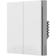 Выключатель электрический Aqara H1 PRO - 2 клавиши (c нулём) квадратный подрозетник, белый (QBKG31LM)