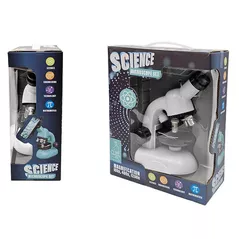 Jucărie Promstore 52480 Jucarie Microscop cu accesorii, fuctioneaza cu 2 baterii AA