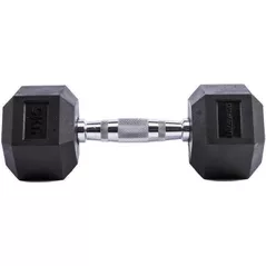 Гантель LivePro 49883 Gantera Hex Rubber Dumbbell 2x27.5kg, LP8005/27.5/BK