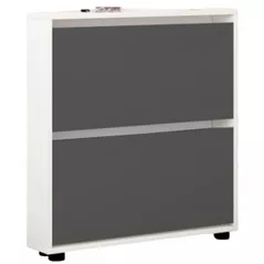 Raft pentru încălțăminte Mobildor-Lux Leo Slim 50x16x86H cm White/Anthracite