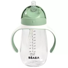 Cană cu pai Beaba B913533 Cana cu pai din Tritan 300 ml Sage Green