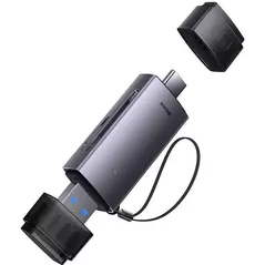 Кардридер Baseus WKQX060113 2in1 Type-C 3.0 to USB-A 3.0 to TF/SD Lite Series, Black