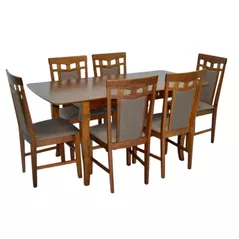 Set masă și scaune Evelin di Costacurta стол HV-29V Burnish + 6 стульев Deepa R Burnish/Ekea12 Dark Brown